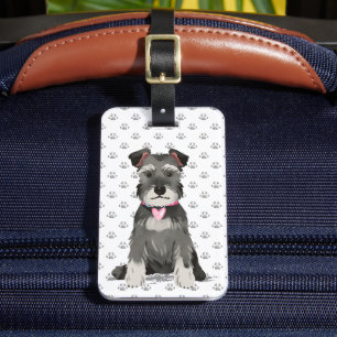 Etiqueta De Bagagem Meni Schnauzer Garota Cute
