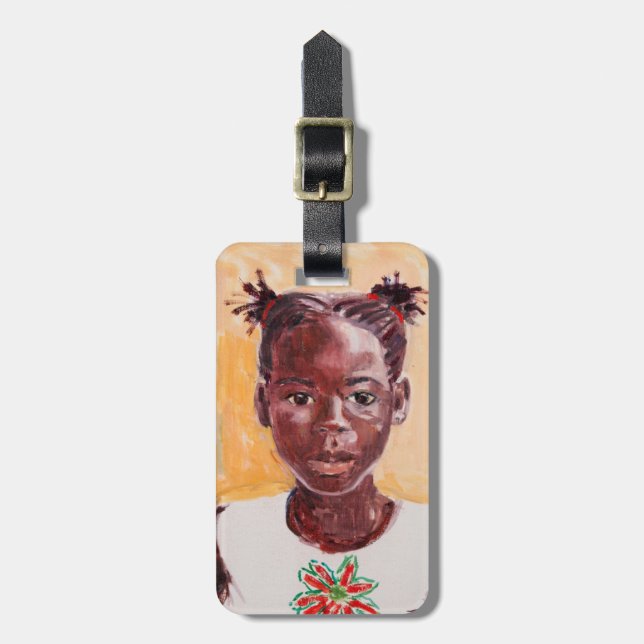 Etiqueta De Bagagem Menina africana (Frente Vertical)