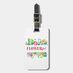 Etiqueta De Bagagem Menina das Flores Casamento Tropical no Destino