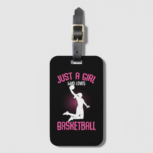 Etiqueta De Bagagem Menina de Basquete Mulheres (Frente Vertical)