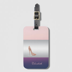 Etiqueta De Bagagem Menina Elegante Moderna, Salto