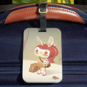 Etiqueta De Bagagem Menina perdida na floresta