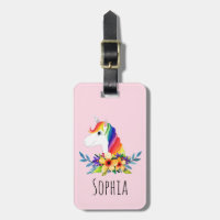 Meninas Cute Magical Rainbow Unicorn e Kids Name