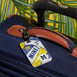 Etiqueta De Bagagem Meninas, presentes de vôlei de ouro azul