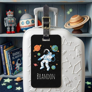 Etiqueta De Bagagem Meninos Astronautas Espaciais Fofos Crianças