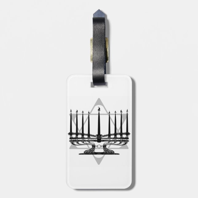 Etiqueta De Bagagem Menorah e estrela (Traseira Vertical)