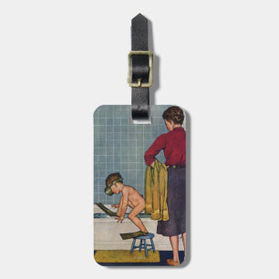 Etiqueta De Bagagem Mergulhador na cuba