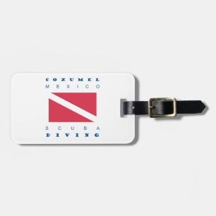 Etiqueta De Bagagem Mergulho do mergulhador de Cozumel México