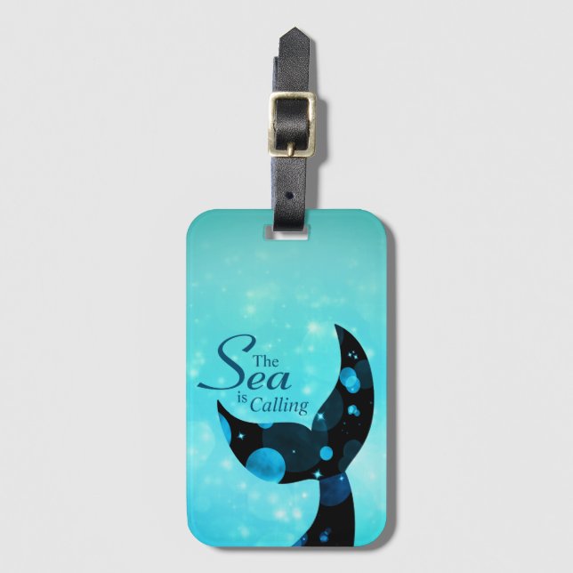 Etiqueta De Bagagem Mermaid Tail O Mar Choca Cotação (Frente Vertical)
