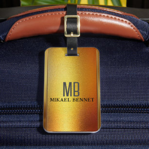 Etiqueta de Bagagem Metálica PRO Gold Brushed