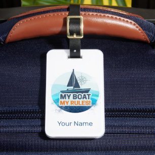 Etiqueta De Bagagem Meu Barco Minhas Regras para Capitão ou Skipper Vi