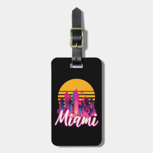 Etiqueta De Bagagem Miami no pôr do sol
