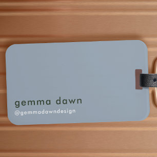 Etiqueta De Bagagem Mídia social simples e moderna Cinza azul