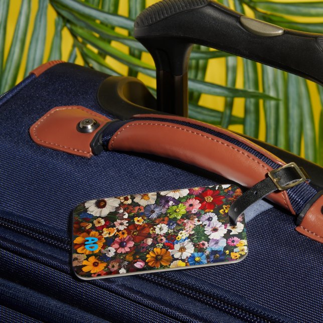 Etiqueta De Bagagem Milefleurs, Flores, Monograma, Floral (Frente Insitu 3)