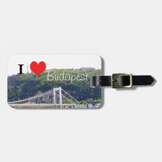 Etiqueta De Bagagem Mim coração Budapest (Frente Horizontal)