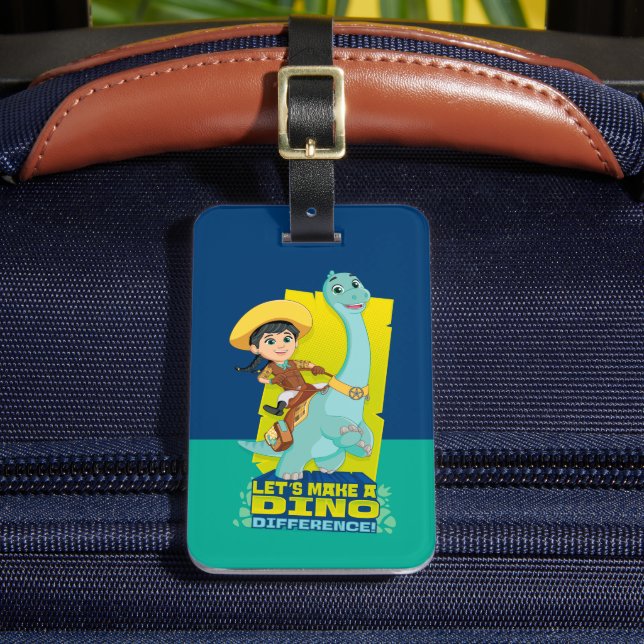 Etiqueta De Bagagem Min & Clover | Fazer a Diferença de Dino (Frente Insitu 2)