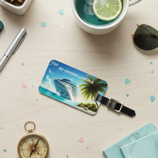 Etiqueta De Bagagem Minha Bagagem de Cruzeiro Navio de Cruzeiro (Criador carregado)