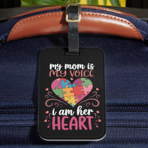 Etiqueta De Bagagem Minha Mãe É Minha Voz Autismo Conscientização Auti