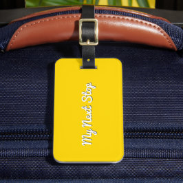 Etiqueta De Bagagem Minha próxima parada - Design amarelo personalizáv