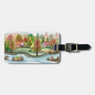 Etiqueta De Bagagem Mini Island Lakescape