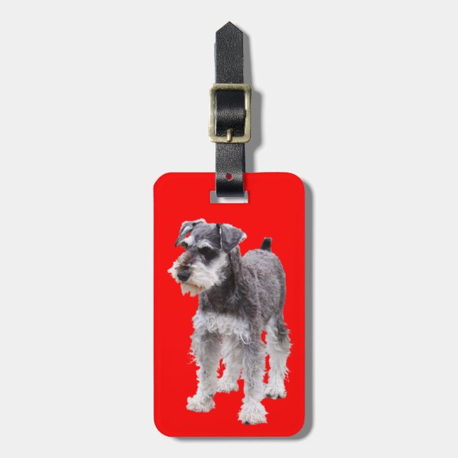Etiqueta De Bagagem Miniature Schnauzer (Frente Vertical)
