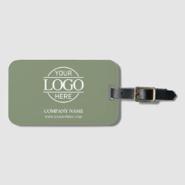Etiqueta De Bagagem Minimal Sage Green Corporate Company Business Logo