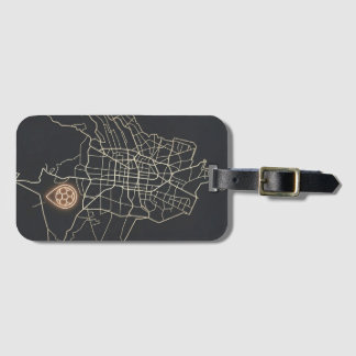 Etiqueta De Bagagem Minimalist NYC Soccer Map Pin Line Art