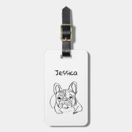 Etiqueta De Bagagem Minimalista do Bulldog na moda