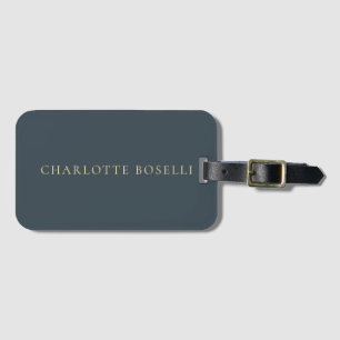 Etiqueta De Bagagem Minimalista Elegante Clássico Profissional Carvão