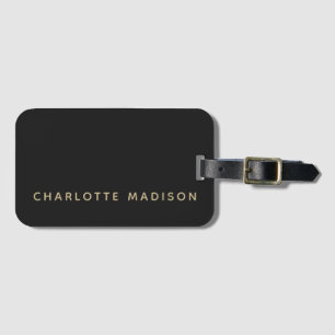 Etiqueta De Bagagem Minimalista Elegante Clássico Profissional Nome Pr