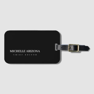 Etiqueta De Bagagem Minimalista Moderno Profissional Preto