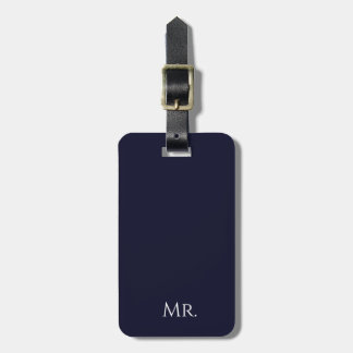 Etiqueta De Bagagem Minimalista Preto e Branco “Sr” Viagem Moderna