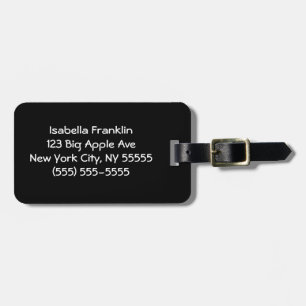 Etiqueta De Bagagem Mínimo de cor sólida preta