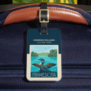 Etiqueta De Bagagem Minnesota Loon