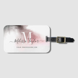 Etiqueta De Bagagem Mistura Ombre Rosa e Roxo Monograma