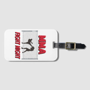 Etiqueta De Bagagem MMA Fight Night text e Silhouette of Two Fighter