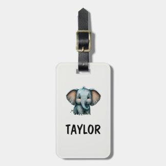 Etiqueta De Bagagem Mochila Colorida Personalizada de Elefante