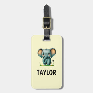 Etiqueta De Bagagem Mochila Colorida Personalizada do Elefante