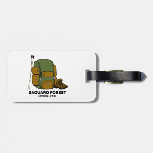 Etiqueta De Bagagem Mochila do Parque Nacional da Floresta de Saguaro