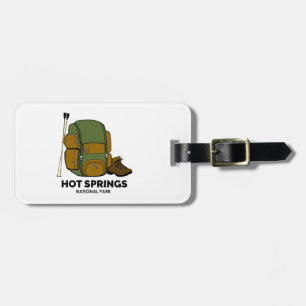 Etiqueta De Bagagem Mochila do Parque Nacional Hot Springs