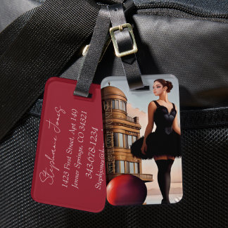 Etiqueta De Bagagem Mochila Steampunk Watercolor Ballerina