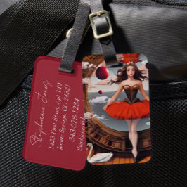 Etiqueta De Bagagem Mochila Steampunk Watercolor Ballerina