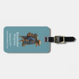 Etiqueta De Bagagem Mochileiro Dachshund Personalizado + Olá, é eu bol