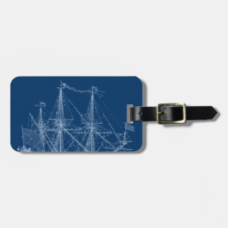 Etiqueta De Bagagem Modelo alto azul do navio de navigação