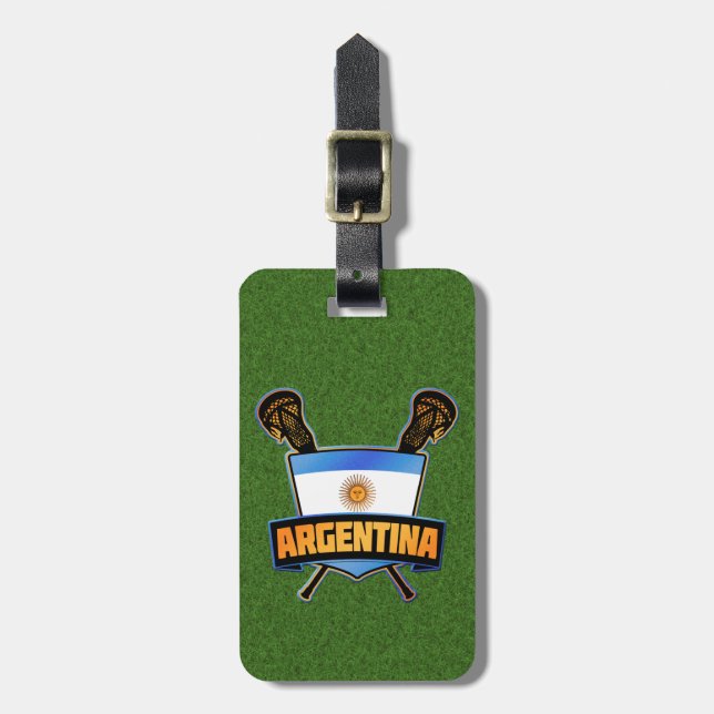 Etiqueta De Bagagem Modelo de bagagem de lacrosse argentina (Frente Vertical)