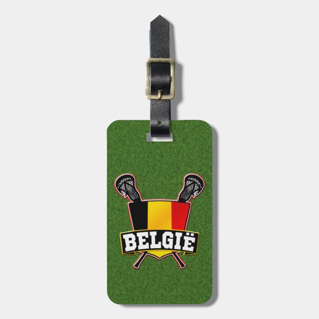 Etiqueta De Bagagem Modelo de bagagem de lacrosse belga (Frente Vertical)