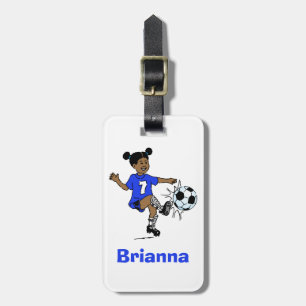 Etiqueta De Bagagem Modelo de Fotografia Personalizada do Futebol Girl