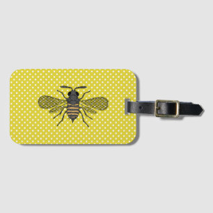 Etiqueta De Bagagem Modelo de Polkadot Amarelo da BEE Trendy Dom Decor