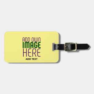 ETIQUETA DE BAGAGEM MODELO DE TEXTO DE IMAGEM AMARELO DE PASTEL EDITÁV