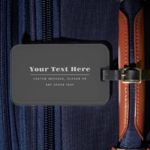 Etiqueta De Bagagem Modelo de Texto Retromoderno Editável Cinza Escu